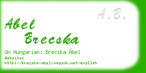 abel brecska business card
