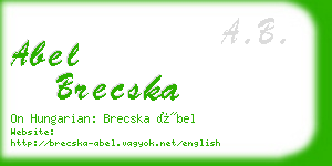 abel brecska business card